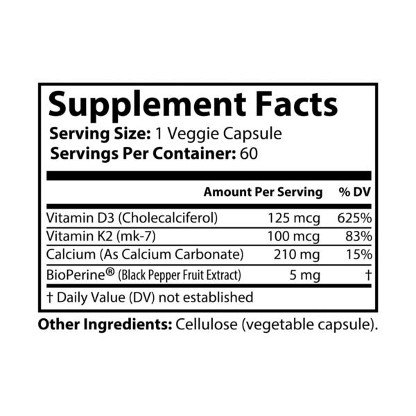Vitamin K2 + D3 Supplement (60 Capsules) - Image 6