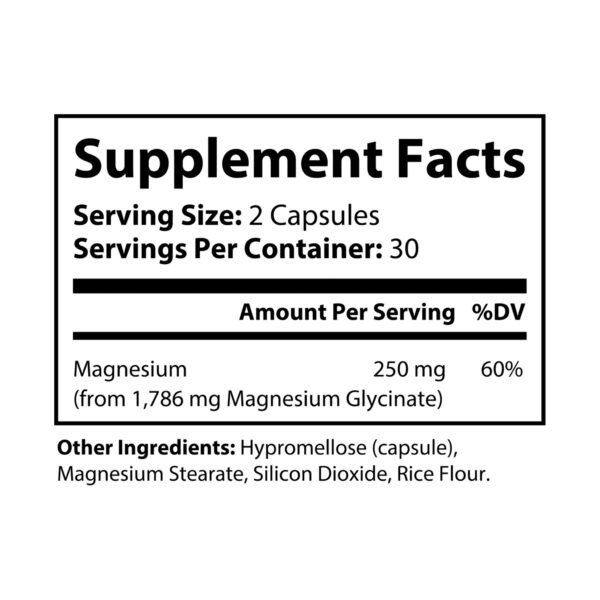 Magnesium Glycinate Supplement (60 Capsules) - Image 6