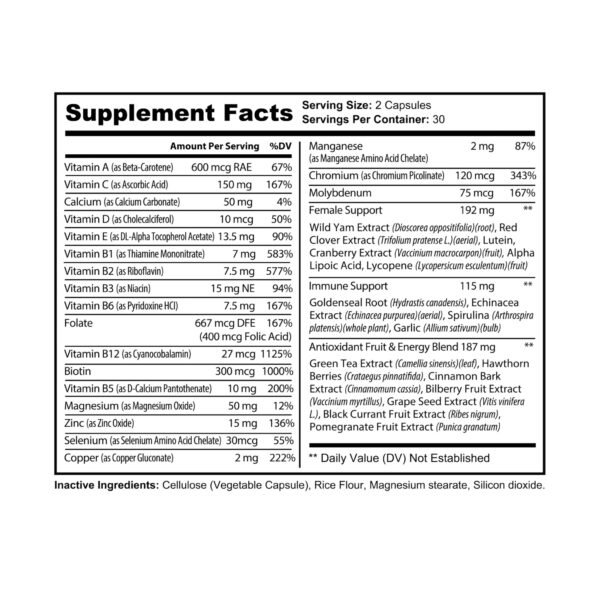Multivitamin for Women Supplement (60 Capsules) - Image 6