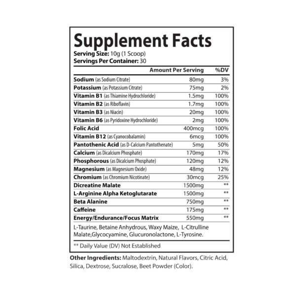 Pre-Workout Supplement, Watermelon (300g, 10.58oz) - Image 6