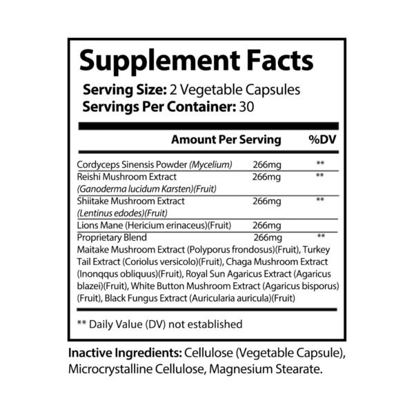 Mushroom Blend Supplement (60 Capsules) - Image 6